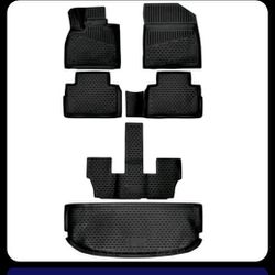 Fits 2020-2023 Hyundai Palisade Floor Mats Front & 2nd, 3rd Row Seat Liner Set and Cargo Liner Trunk Set 3D Custom Fit All-Weather Full Set Liners, Sh