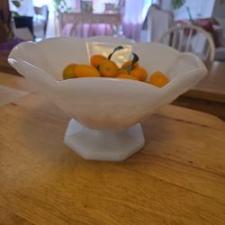 Milk Glass Fruit Bowl