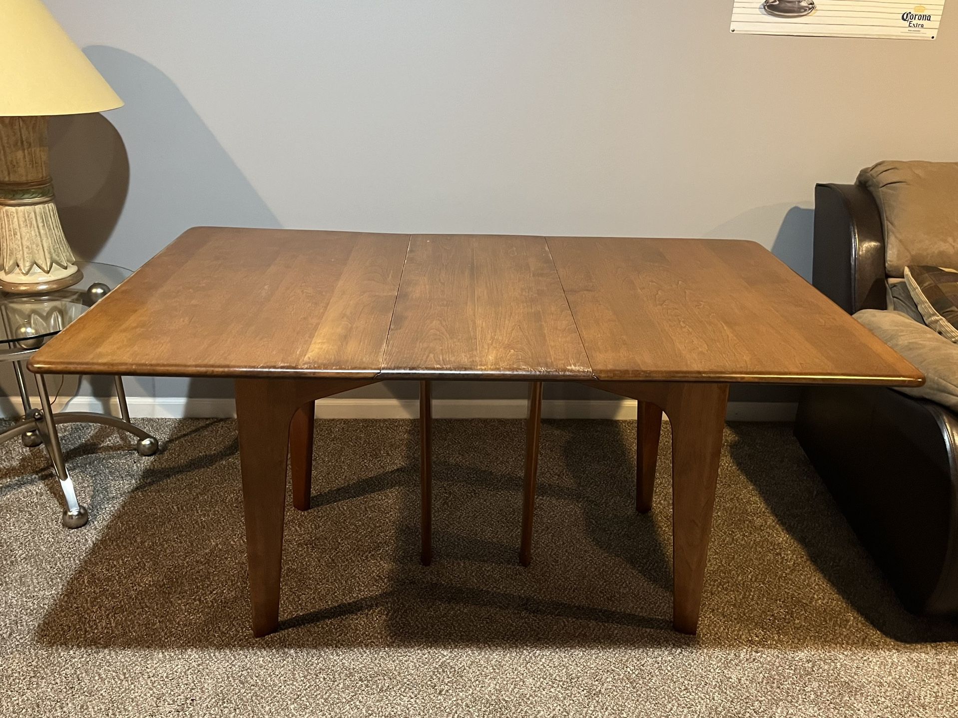 Vintage MCM Heywood Wakefield Drop Leaf Dining Table
