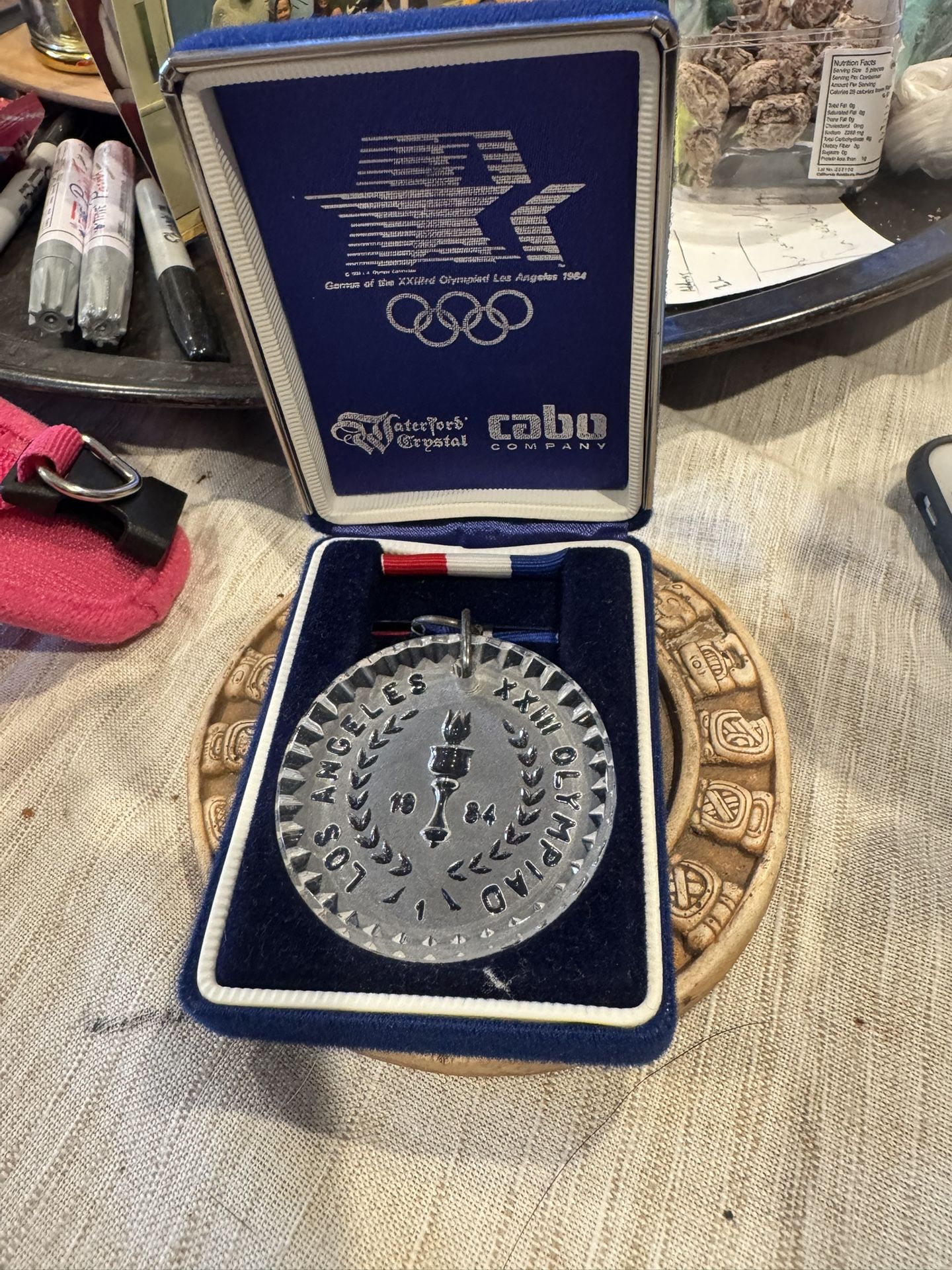 Waterford Crystal commemorative medallion for the 1984 Los Angeles Olympics