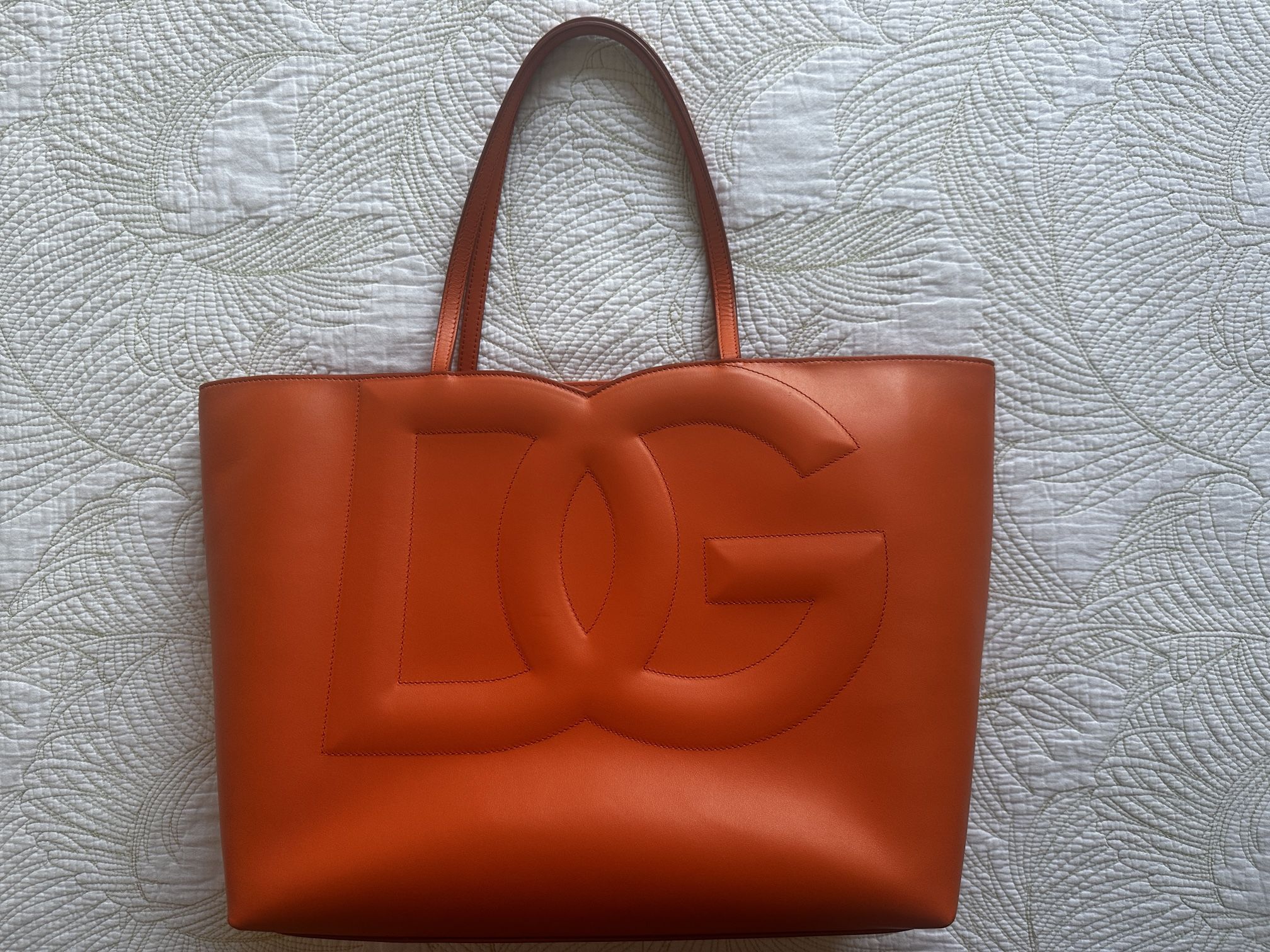 Large Orange Dolce & Gabbana DG Tote Bag