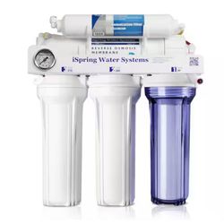 ISPRING 5-Stage 150 GPD Tankless De-Ionization Reverse Osmosis Water Filtration System for Aquarium, Zero to Near Zero TDS Water=A7-175