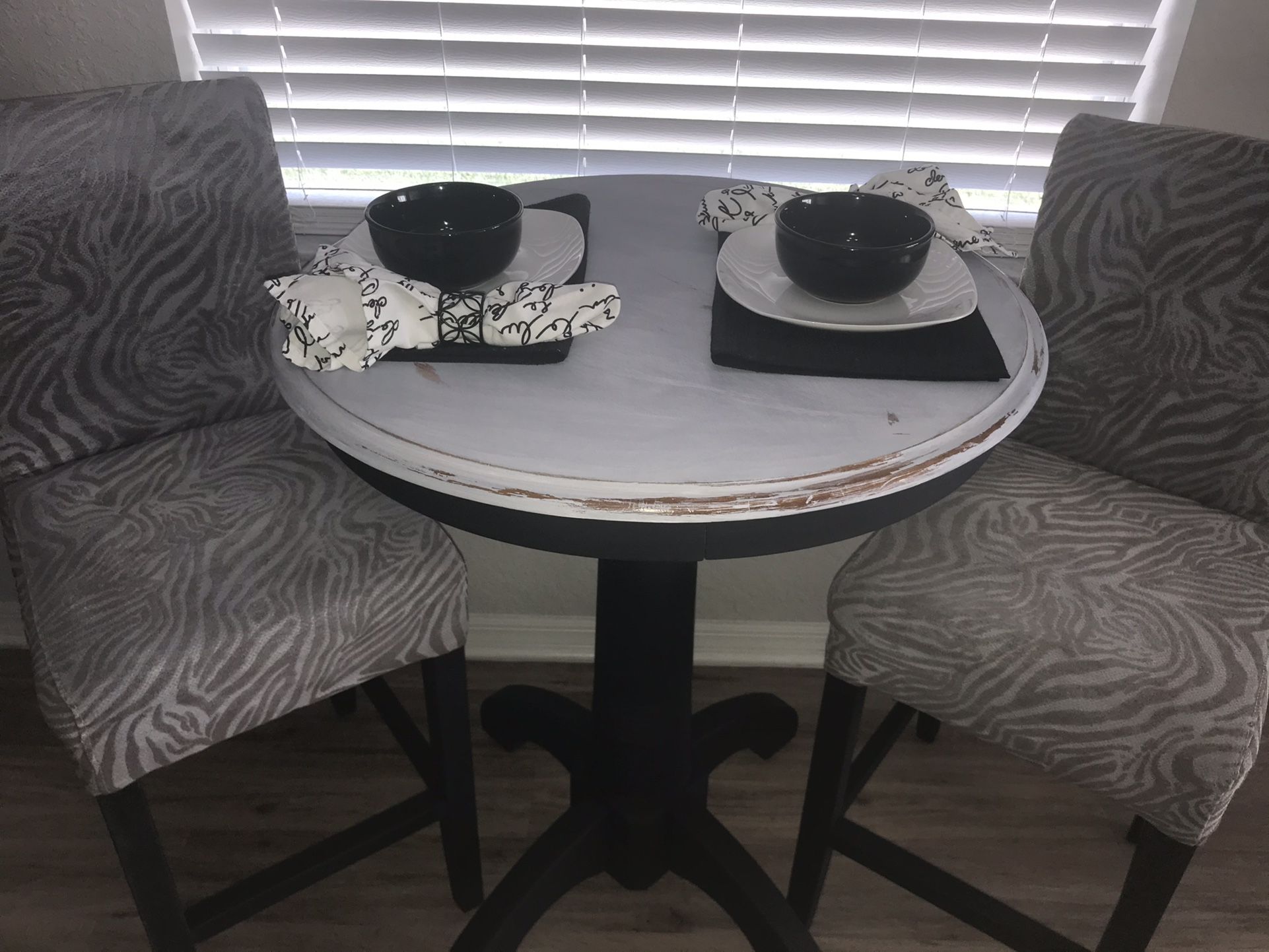 High Top Refinished Table & Chairs