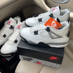 2025 Air Jordan 4 Retro ‘White Cement’ Sz 11 12 13 Brand New 100% Authentic