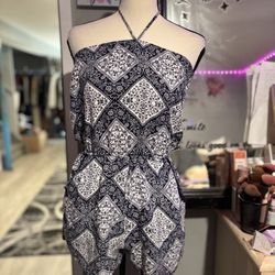 Boho Halter Romper/summer Play Suit