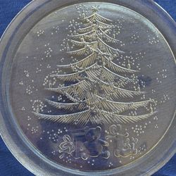 Holiday Clear Glass Serving Plate 