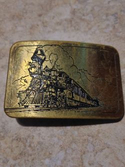 Vintage Steam Locomotive Belt Buckle - The Great American Buckle Co. Chicago Bra