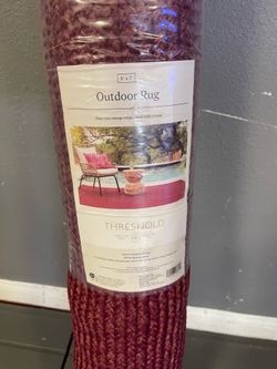 5'x7' Natural Woven Rectangular Braided Outdoor Area Rug Rose - Threshold