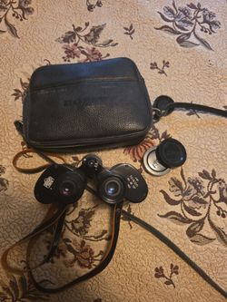 Vintage Nikon Binoculars in Leather Carry Case with Strap
