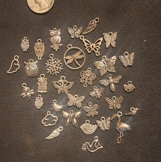 Butterflies and bird Charms.