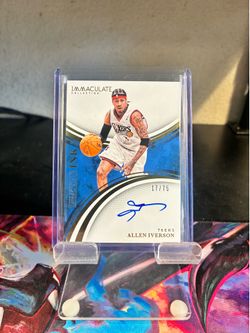 Allen Iverson Immaculate On Card Autograph /75