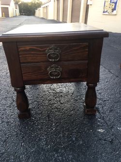 Solid wood end table