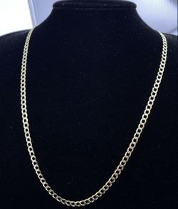 $1750 Two Tone Yellow and White Gold Cuban Chain Necklace