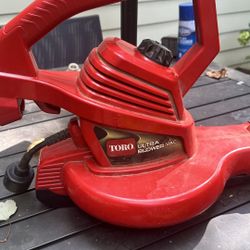 Corded Electric Leaf Blower And Leaf Mulched