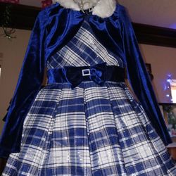 Girls Blue Holiday Dress with Jacket
