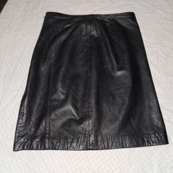 Vintage Faux Black Leather Skirt