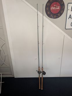 Vintage fishing poles and reels