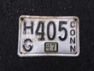ANTIQUE LICENSE ( 1947 ) CONNECTICUT LICENSE PLATE BEST OFFER