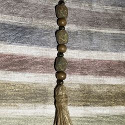 BOHO STONE BEADED With Tassel & Clasp As A Bag Charm ~Handmade~NEW