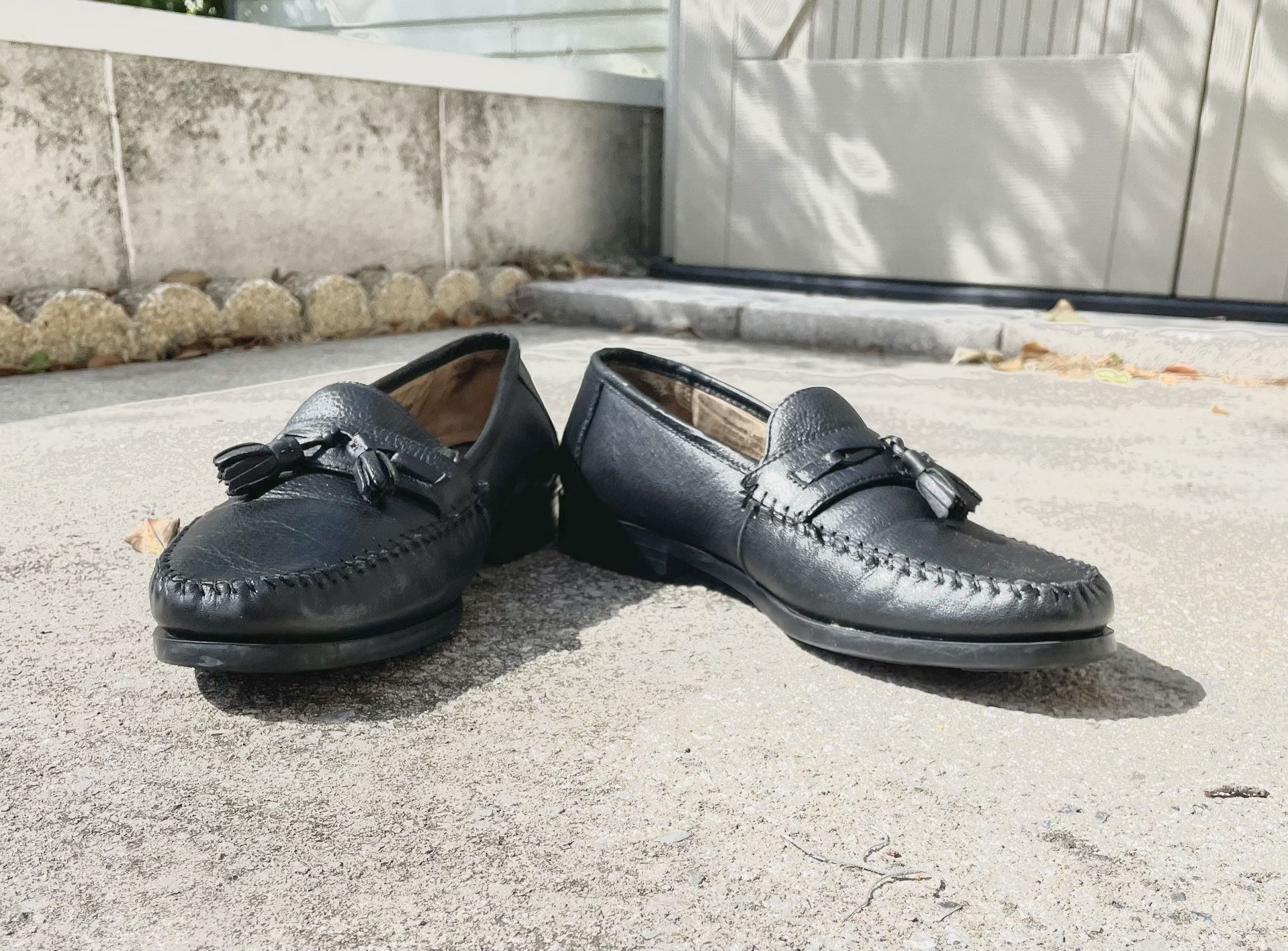 NUNN BUSH Ethan Loafers - Black Tumble Leather - Mens Shoe Sz 9.5M