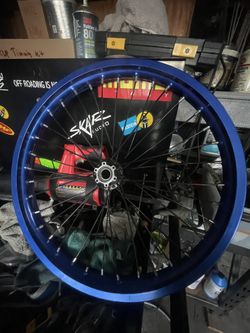 New 19x 1.60 Anodize Blue Aluminum Double Wall Emoto, Ebike HD Front Wheel And Can Work On Downhill Bike