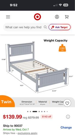 Twin wood bed frame