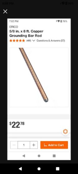 Grounding rod 8 foot