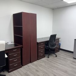 Office Desk And Book Shelf