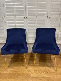 Navy Blue Velvet Modern Chairs