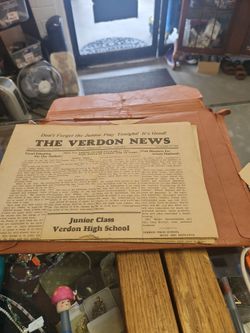 The Verdon News Vintage Newspaper November 24 1938