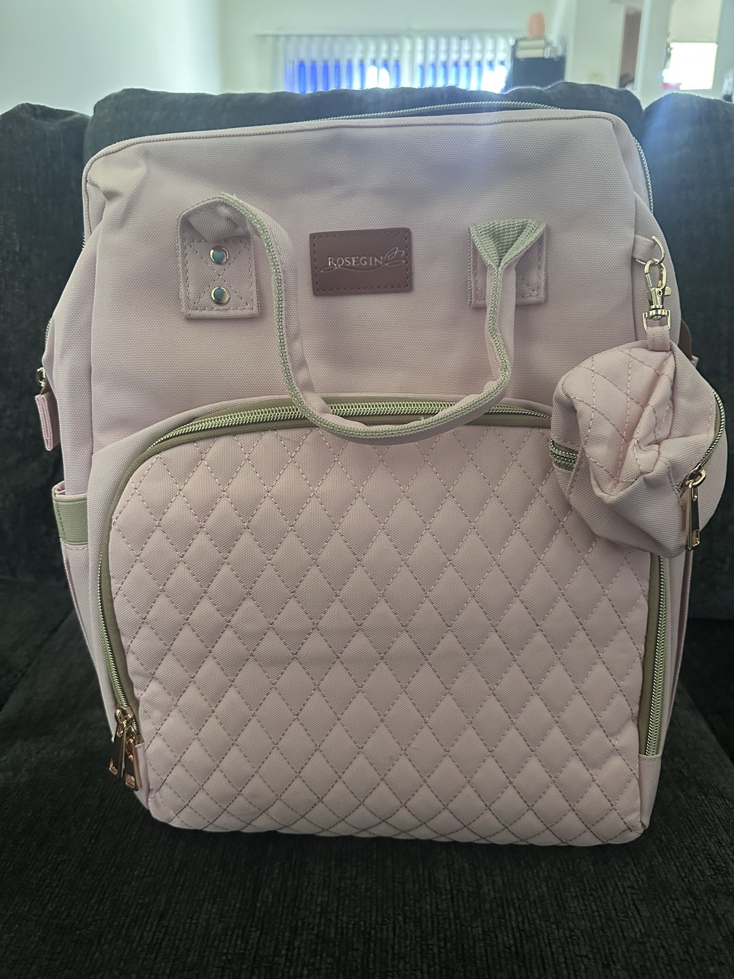 Pink Diaper Bag With Changing Pad