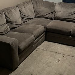 Dark Grey Sectional Couch Set 