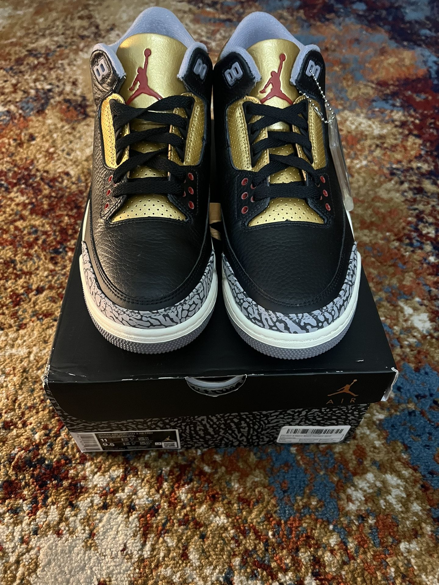 Jordan Retro 3 Black Cement Gold