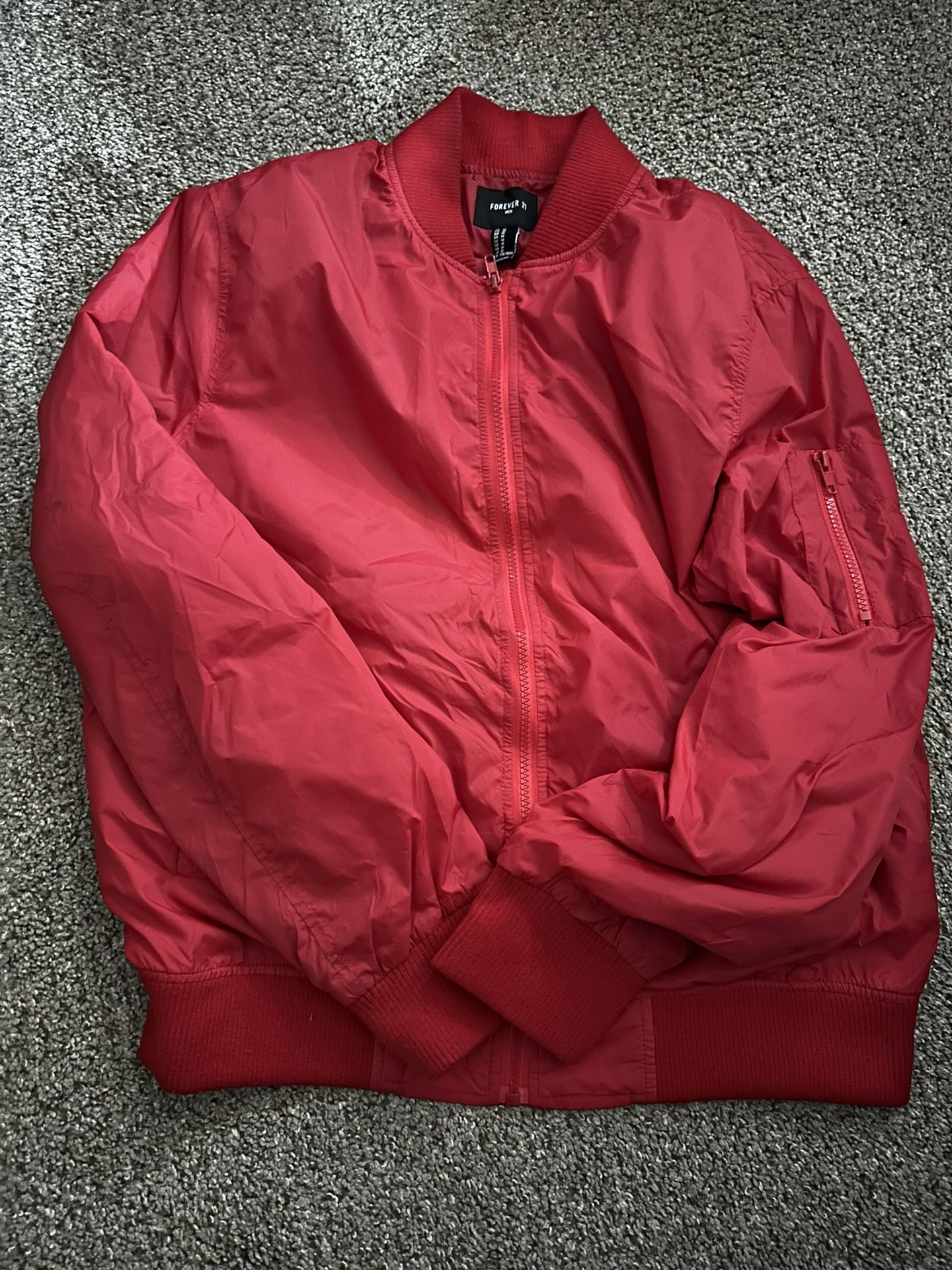 Red Forever 21 Bomber jacket Size M