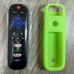 Remote Control+Silicone Cover for TCL/Hisense/Onn/Roku Series TV NETFLIX Ytube.