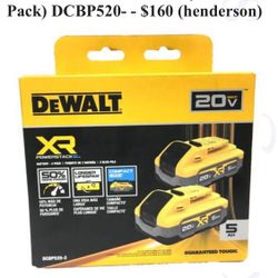 Dewalt 20v  2-Pack , XR Powerstack 5 Ah DCBP520 New In Unopened Box-2