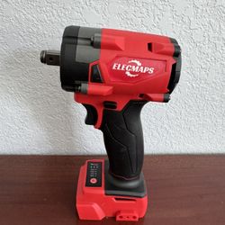 for Milwaukee Batteries, ELECMAPS 430N High-torque Cordless Impact Wrench, 1/2 Inch, Red And Black Color Scheme, Suitable for Home Repairs/DIY Project