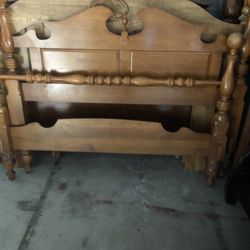 FULL SIZE BED FRAME-SOLID WOOD-BROWN COLOR
