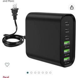 USB C Charger,100W 6 Port USB C Charging Station with 3 USB C Ports and 3 QC USB A Ports, Portable PD Fast USB C Wall Charger for iPhone 14/13/12/11/A