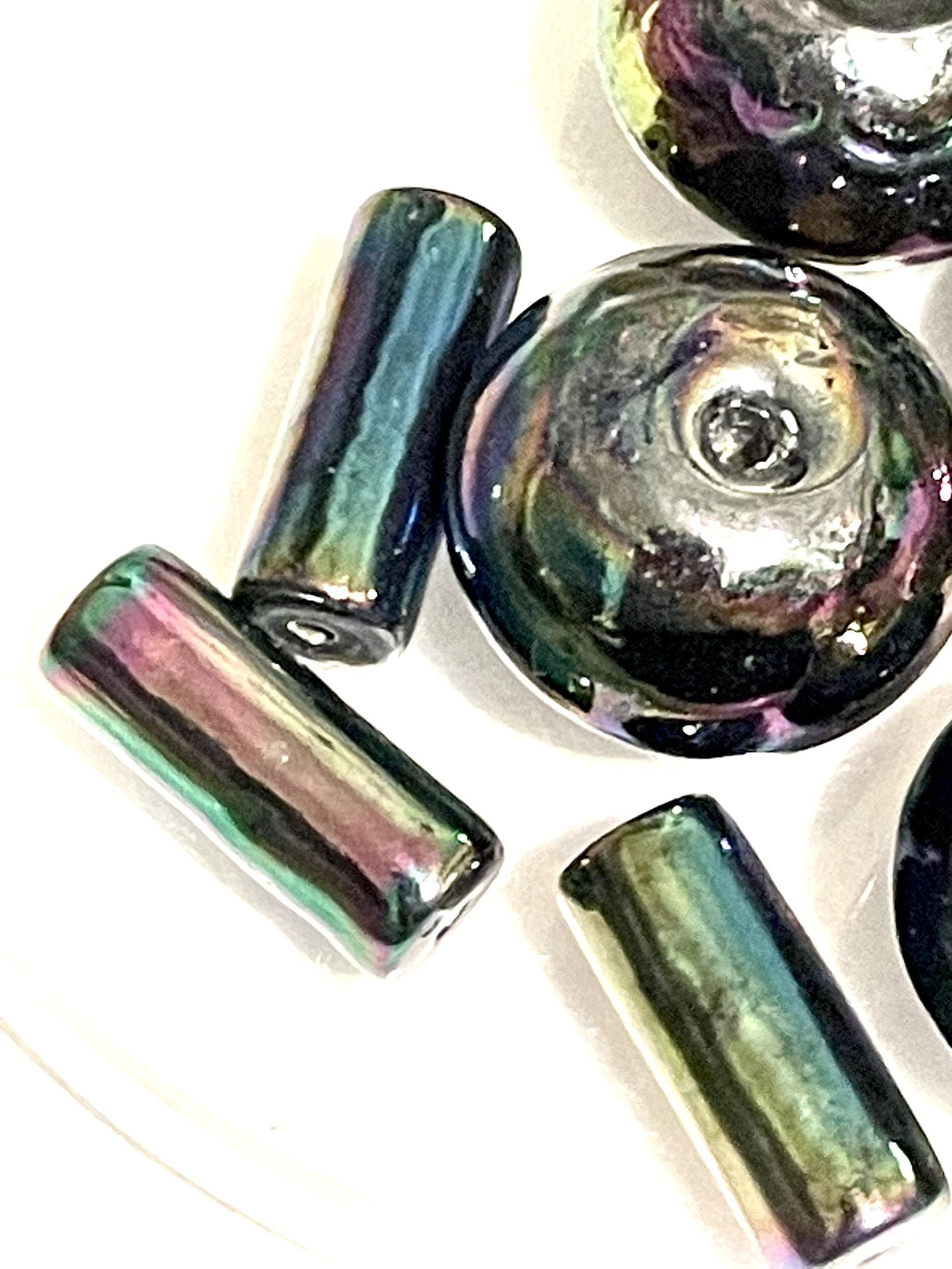 Blue Green Glass Beads