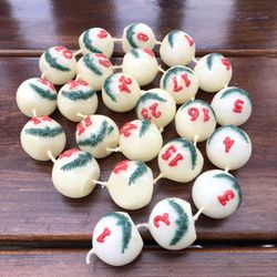 Vintage Christmas String of Advent Candles West Germany Ball Chain