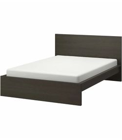 Black IKEA Queen Bed Frame & Nightstand MALM