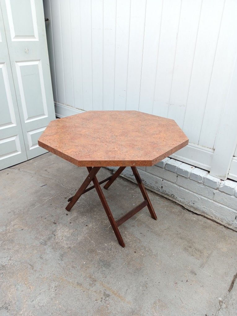 Vintage Octagon, Formica Top Folding Card Kitchen Patio Table $265 Obo ! 