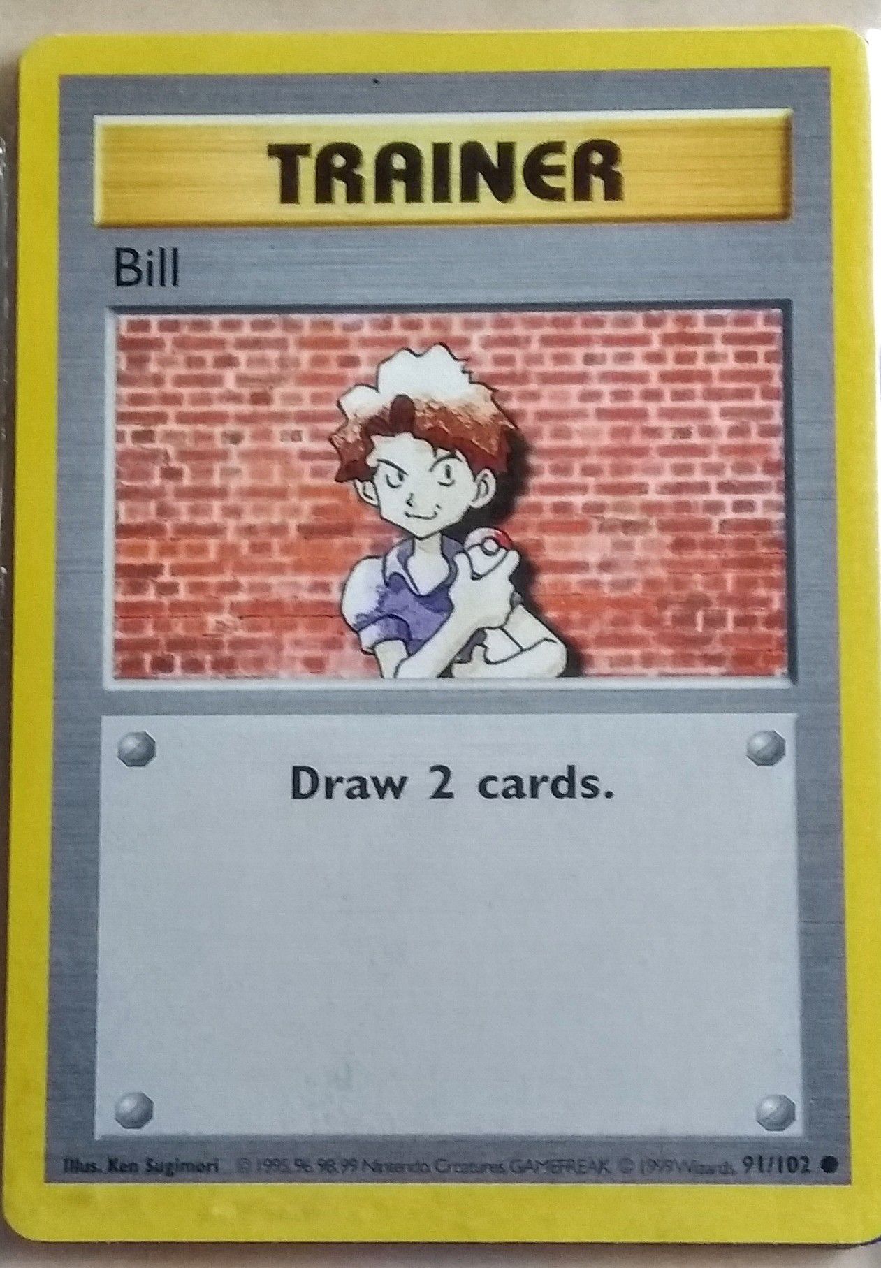Trainer bill pokemon card 1999