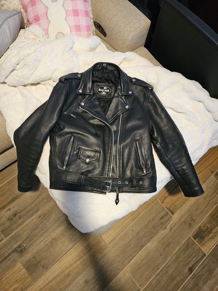 Ladies River Road Vintage Leather Motorcycle Jacket