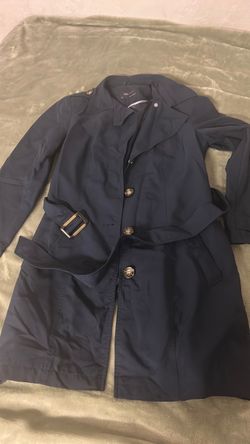 M&S Navy Blue Belted Trench Coat