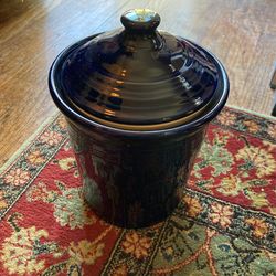 Cobalt Blue HLC Fiesta Crock With Lid