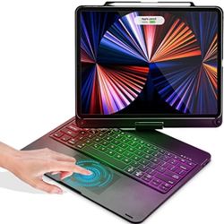 iPad Pro 12.9 inch 6th Generation 2022 Case with Keyboard and Touchpad, Compatible with iPad Pro 12.9-inch 5th Gen 2021/4th Gen 2020/3rd Gen 2018, Rai