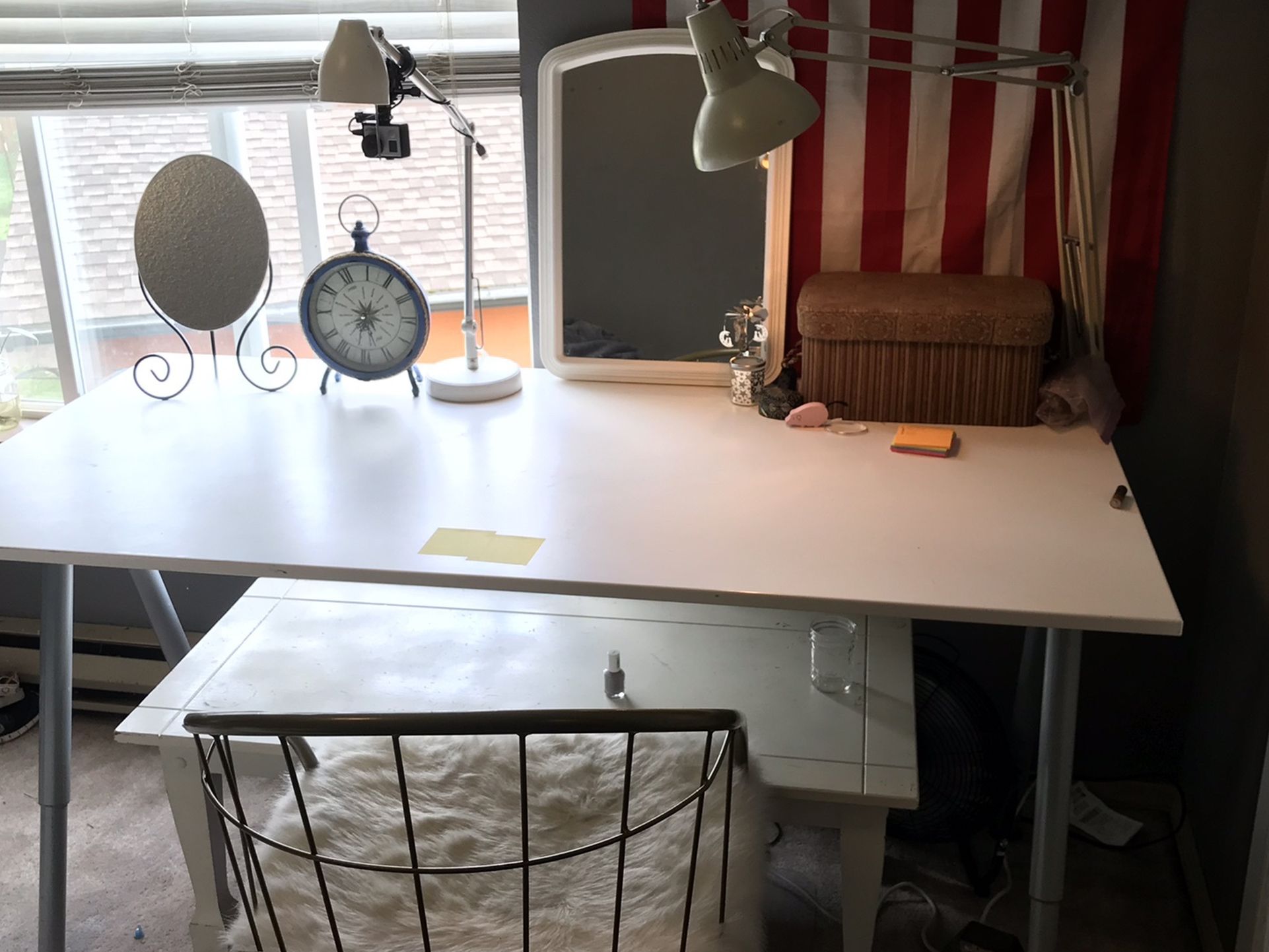 Adjustable White Desk