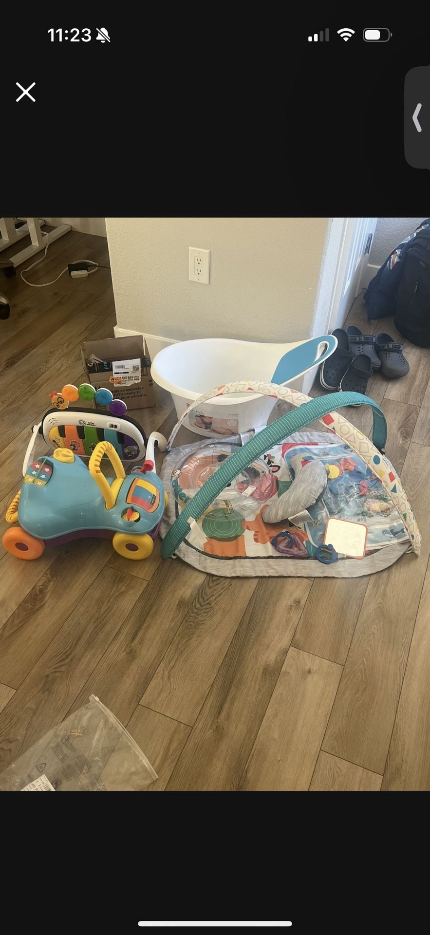 Stroller, Crib, Mattress, Feeding Chair, Bath, Playmat, Walker